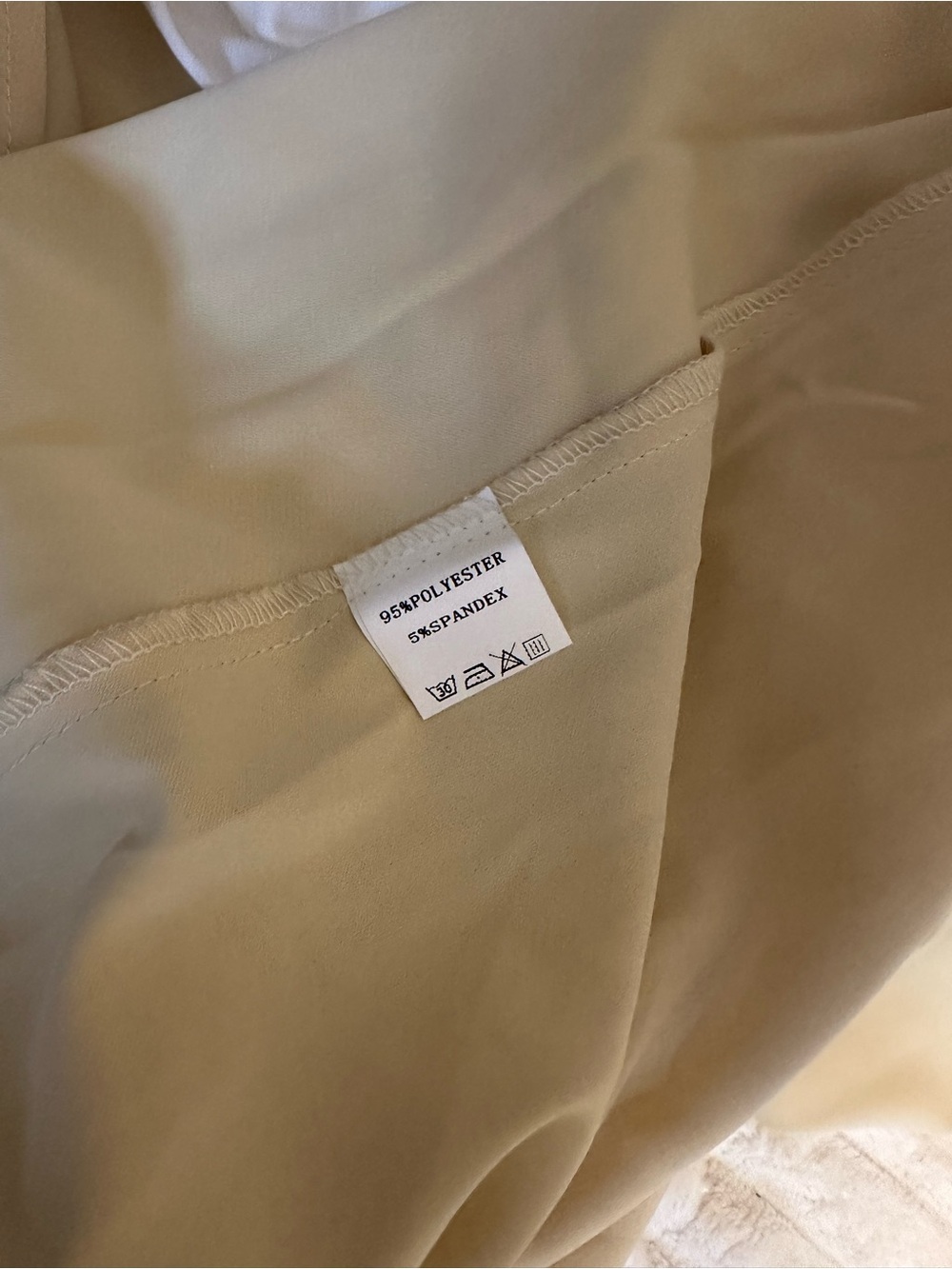 Minimalist Cream Midi Slip Dress with Spaghetti Straps - Picture 11 of 11